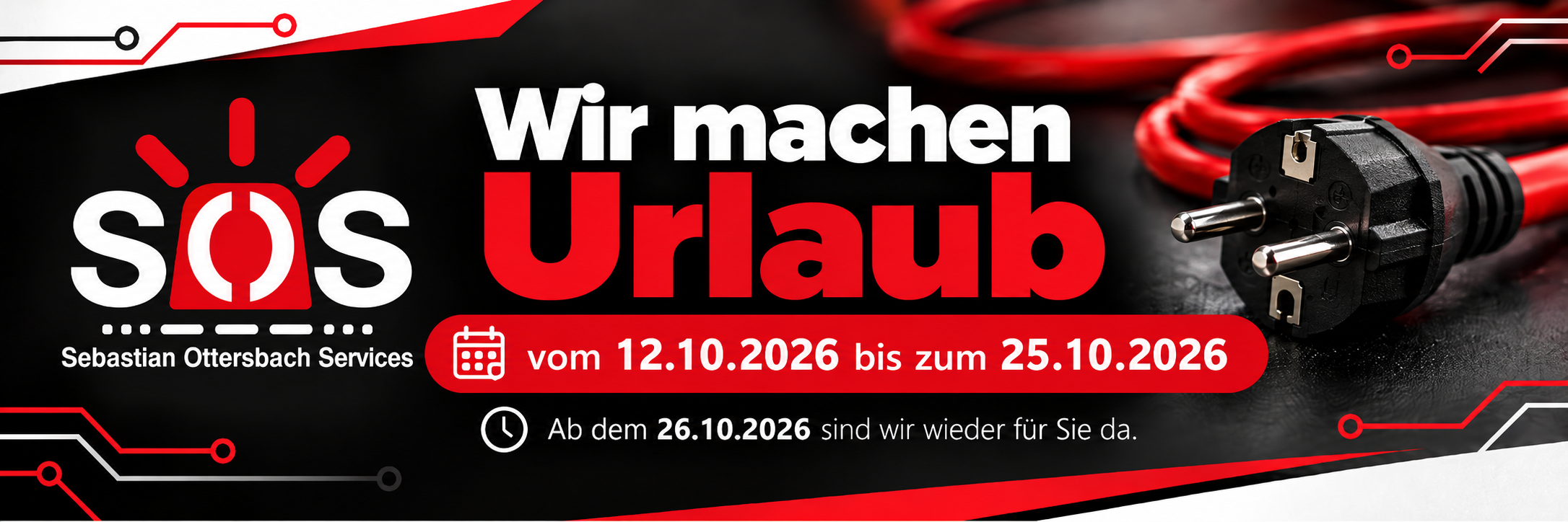 Wir machen Urlaub Banner 2026